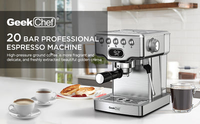 Geek Chef 20-Bar Espresso Machine with Milk Frother