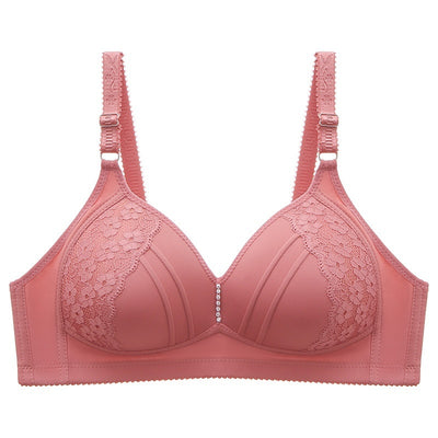 Embroidered Wireless Push-Up Bra