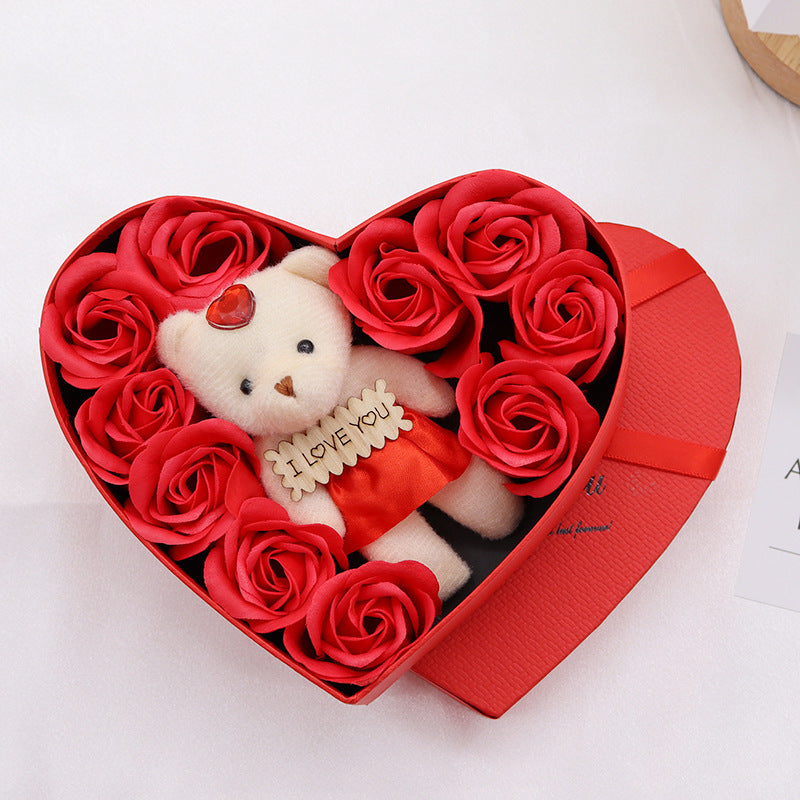 Soap Flower Heart-shaped Rose Gift Box Valentine's Day Mother's Day Gift