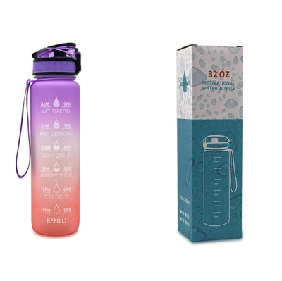 1L Motivational Tritan Water Bottle with Time Marker