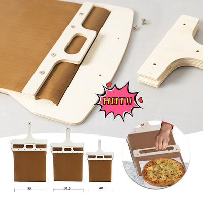 3-Sized Sliding Pizza Peel with Wooden Handle