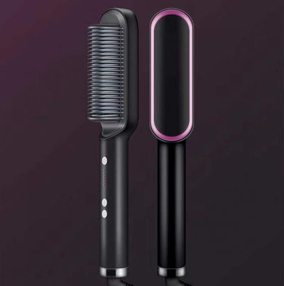 New 2 In 1 Hair Straightener Hot Comb Negative Ion Curling Tong Dual-purpose Electric Hair Brush