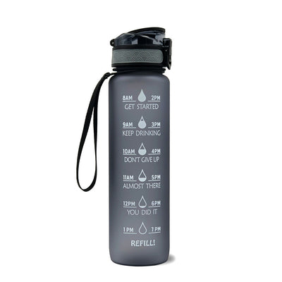 1L Motivational Tritan Water Bottle with Time Marker