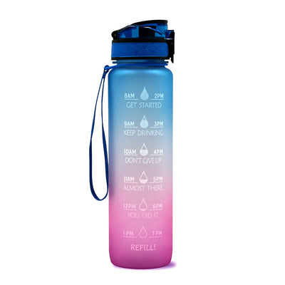 1L Motivational Tritan Water Bottle with Time Marker