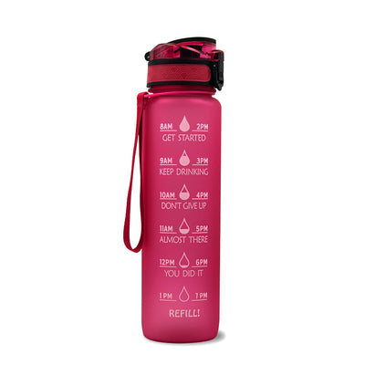 1L Motivational Tritan Water Bottle with Time Marker