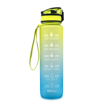 1L Motivational Tritan Water Bottle with Time Marker