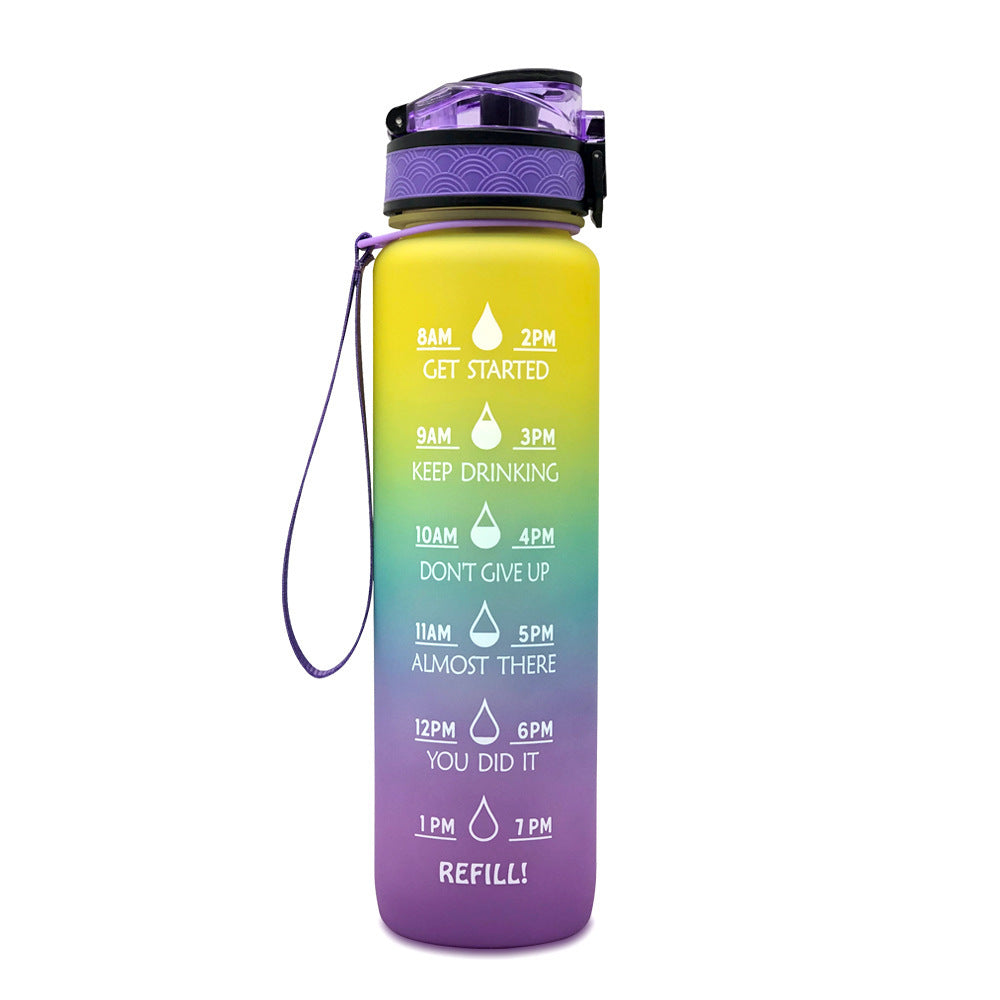 1L Motivational Tritan Water Bottle with Time Marker