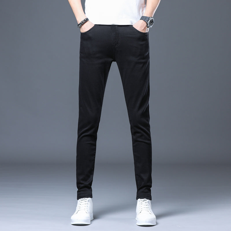 Spring And Summer Thin White Jeans Men Men'S Holes Casual Stretch Slim Fit Pants Men