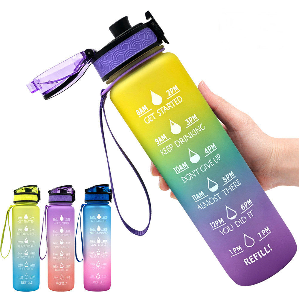 1L Motivational Tritan Water Bottle with Time Marker