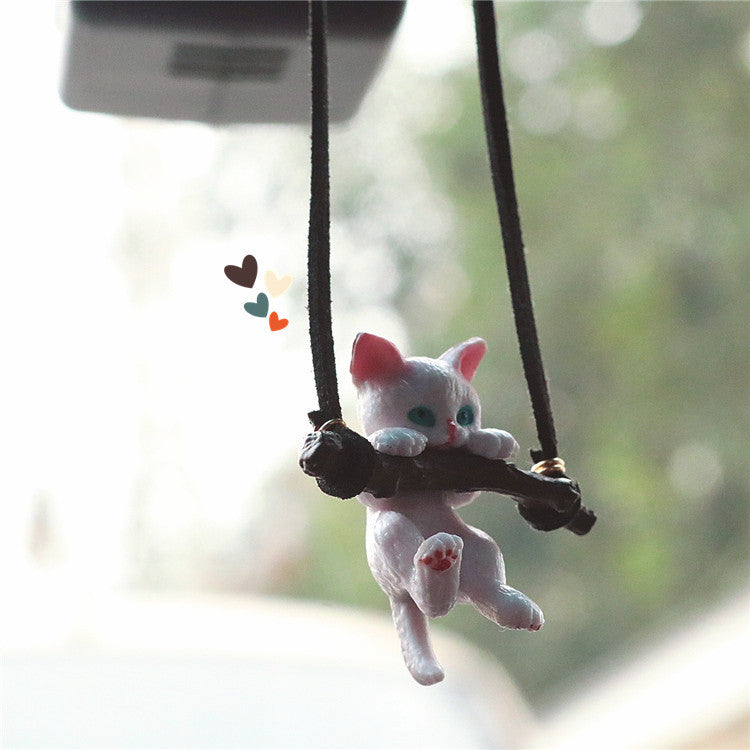 Cute Cat Rearview Mirror Pendant