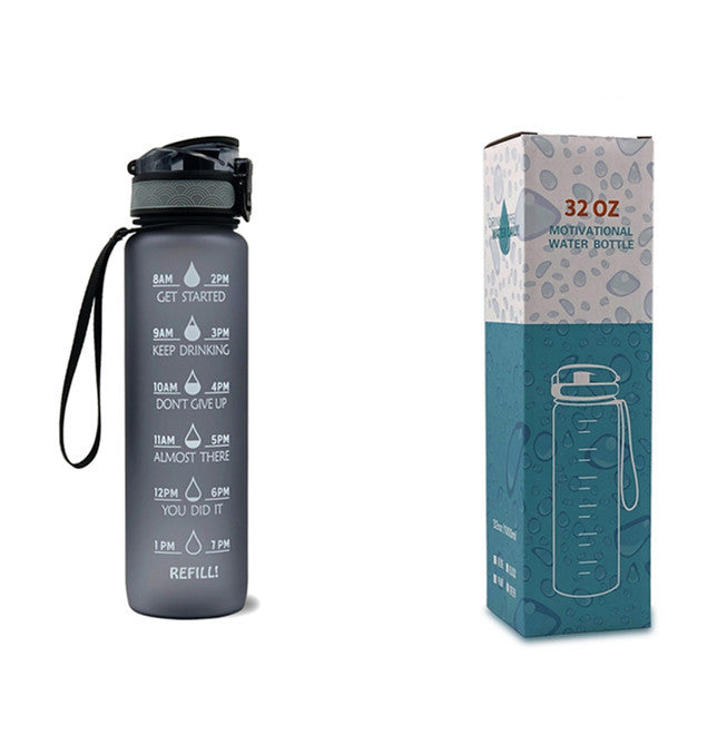 1L Motivational Tritan Water Bottle with Time Marker