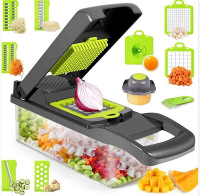 12-in-1 Manual Vegetable Chopper & Slicer