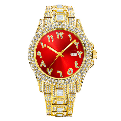 European And American Hip Hop Diamond Full Diamond Business Men's Waterproof Quartz Watch