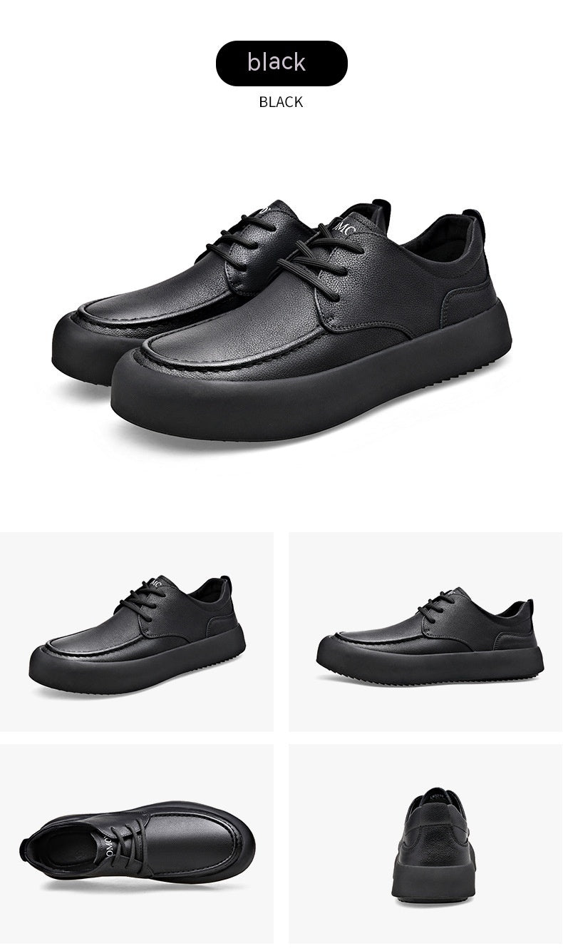 Men's Leather Flat Bottom Casual Sneakers