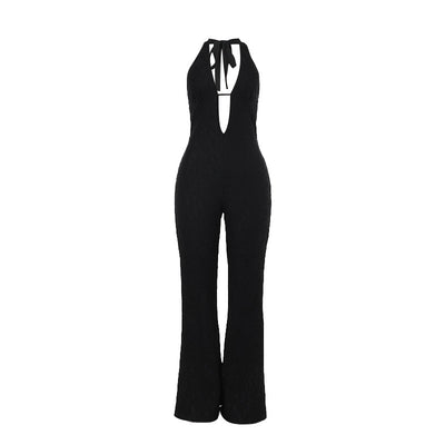 Women's Slim-fit Lace V-neck Jumpsuit