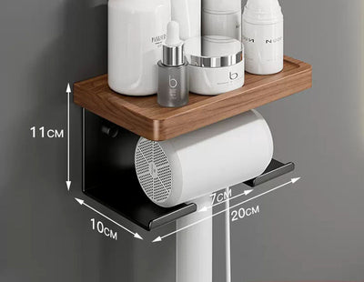 Household Walnut Hair Dryer Shelf