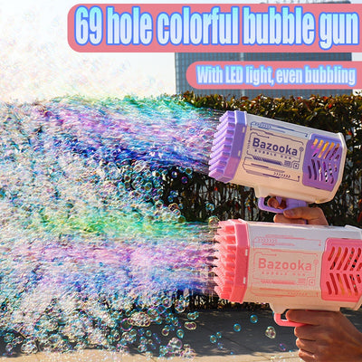 Rocket Bubble Gun with Lights (69 Holes)