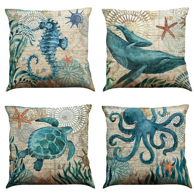 Sea Turtle Printed Cushion Covers