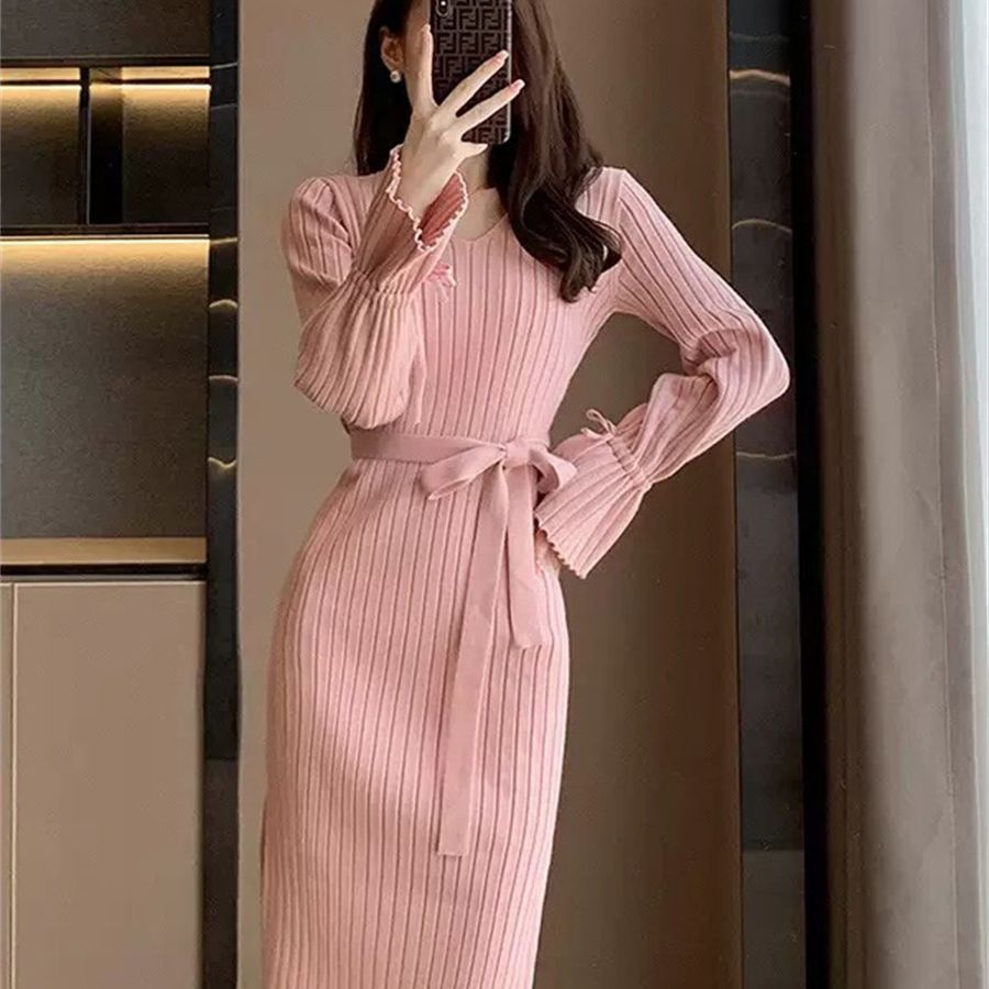 Bell Sleeve Knitted Dress