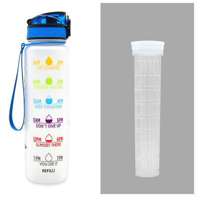 1L Motivational Tritan Water Bottle with Time Marker