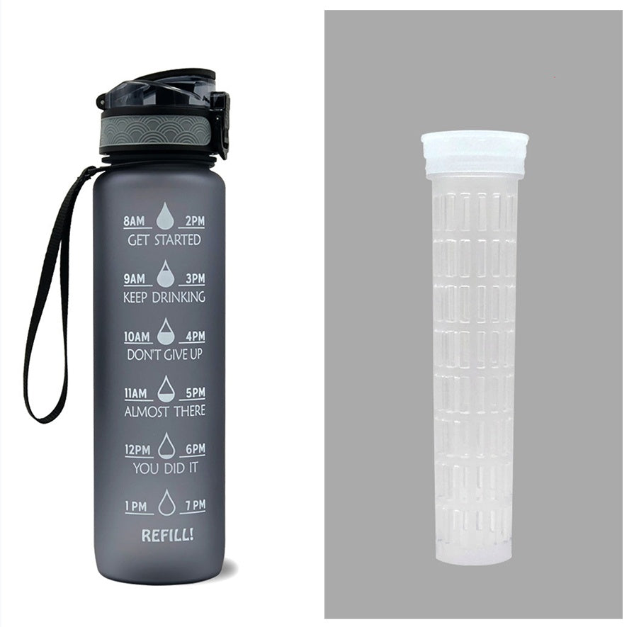 1L Motivational Tritan Water Bottle with Time Marker