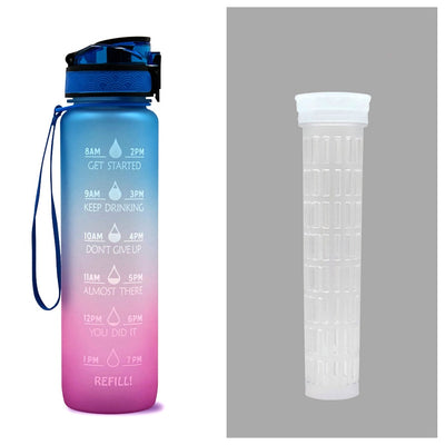 1L Motivational Tritan Water Bottle with Time Marker