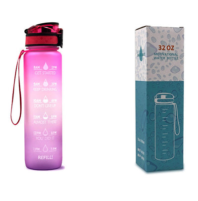 1L Motivational Tritan Water Bottle with Time Marker