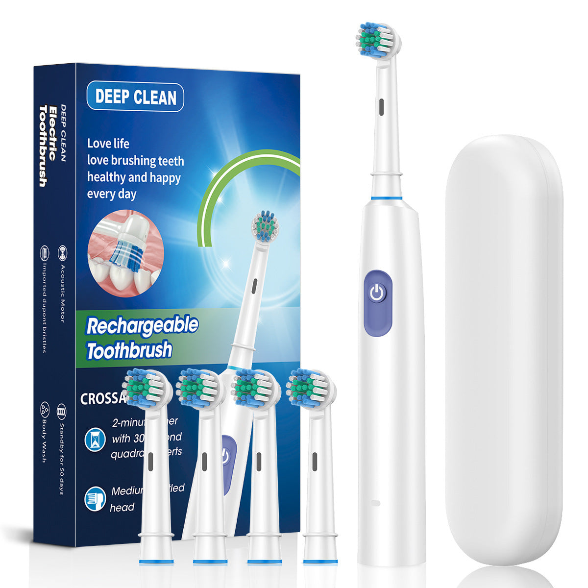 Rotating Round Head Electric Toothbrush Punching Style