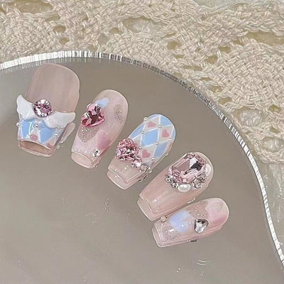 Miss Meow Handmade Manicure Advanced Wear Nail Beauty Girl Sweet Angel Wings Manicure Finished Stickers