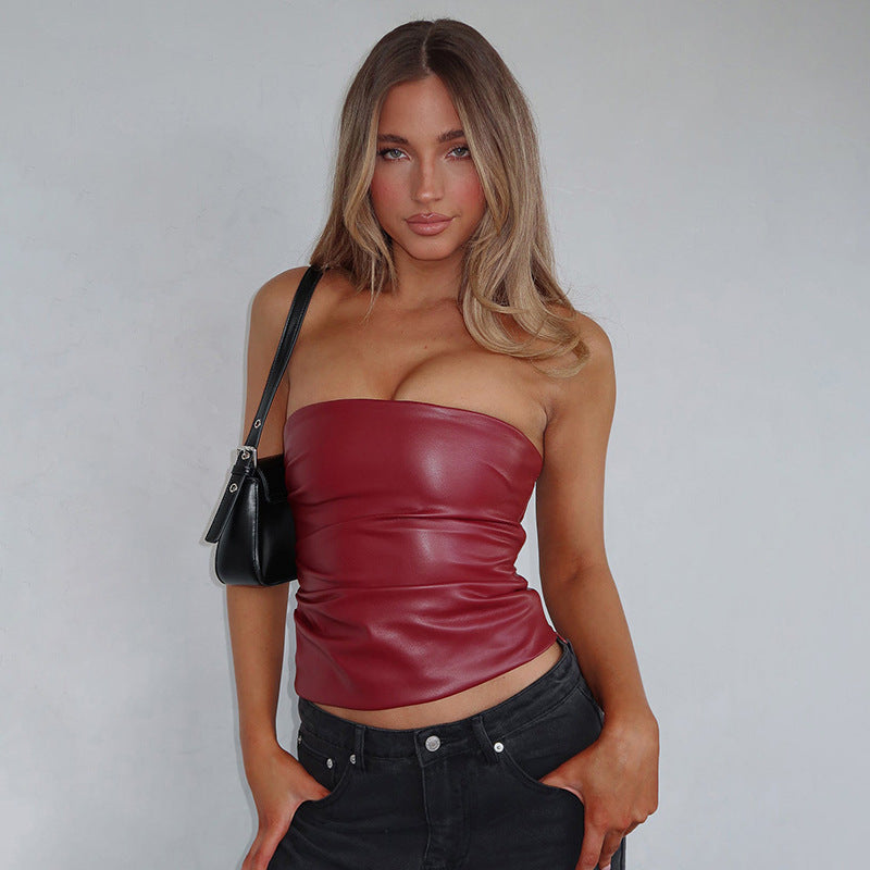 Women's Fashion Clothing Tank-top Leather