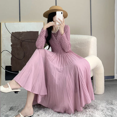 Slim-fit Slimming Temperament Pleated A- Line Dress