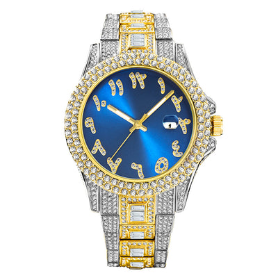 European And American Hip Hop Diamond Full Diamond Business Men's Waterproof Quartz Watch