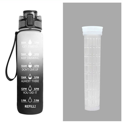 1L Motivational Tritan Water Bottle with Time Marker