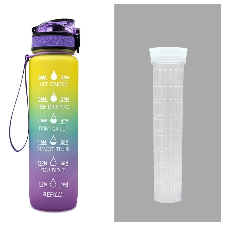 1L Motivational Tritan Water Bottle with Time Marker