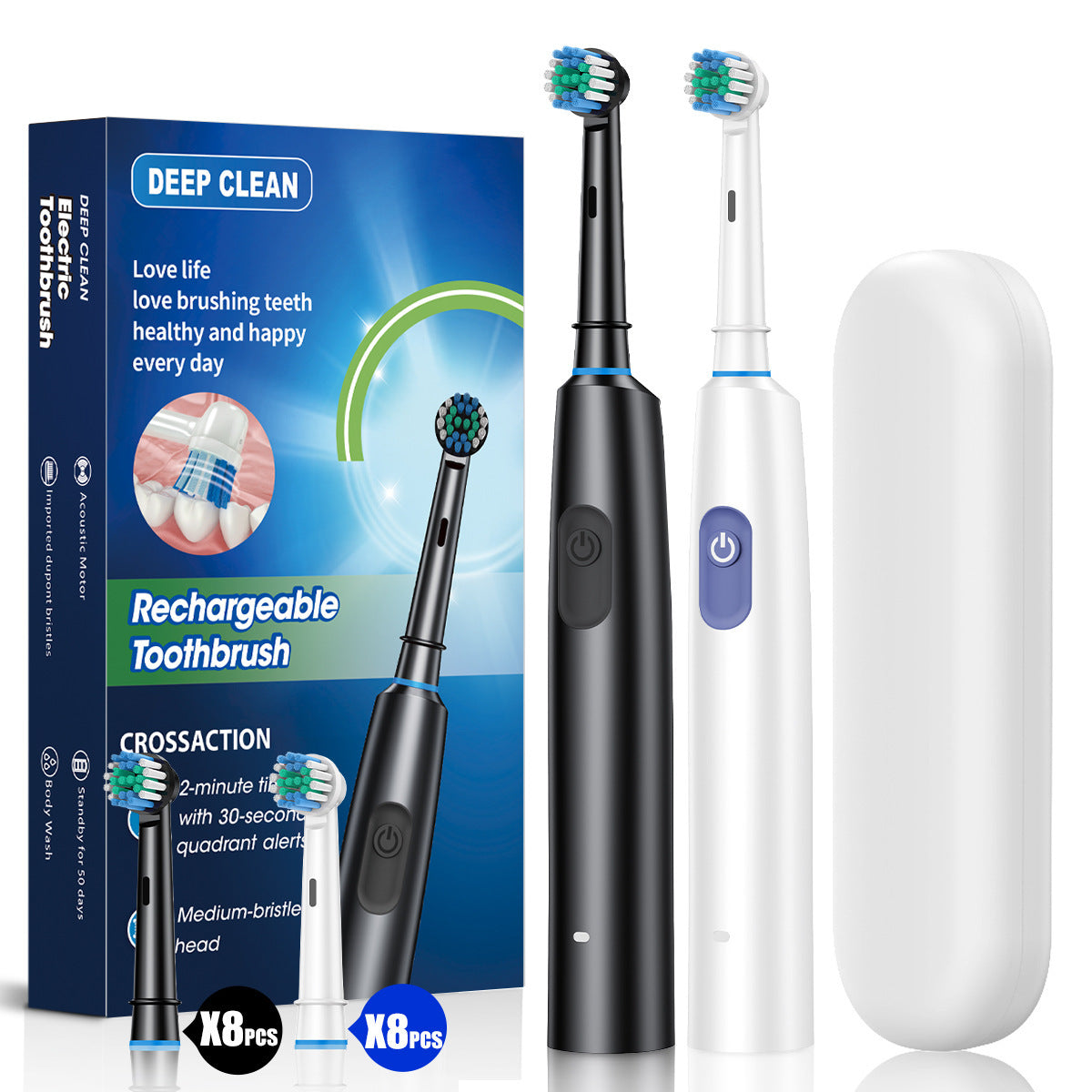 Rotating Round Head Electric Toothbrush Punching Style