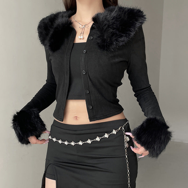 Short Breasted Cardigan Long Sleeve Coat For Women