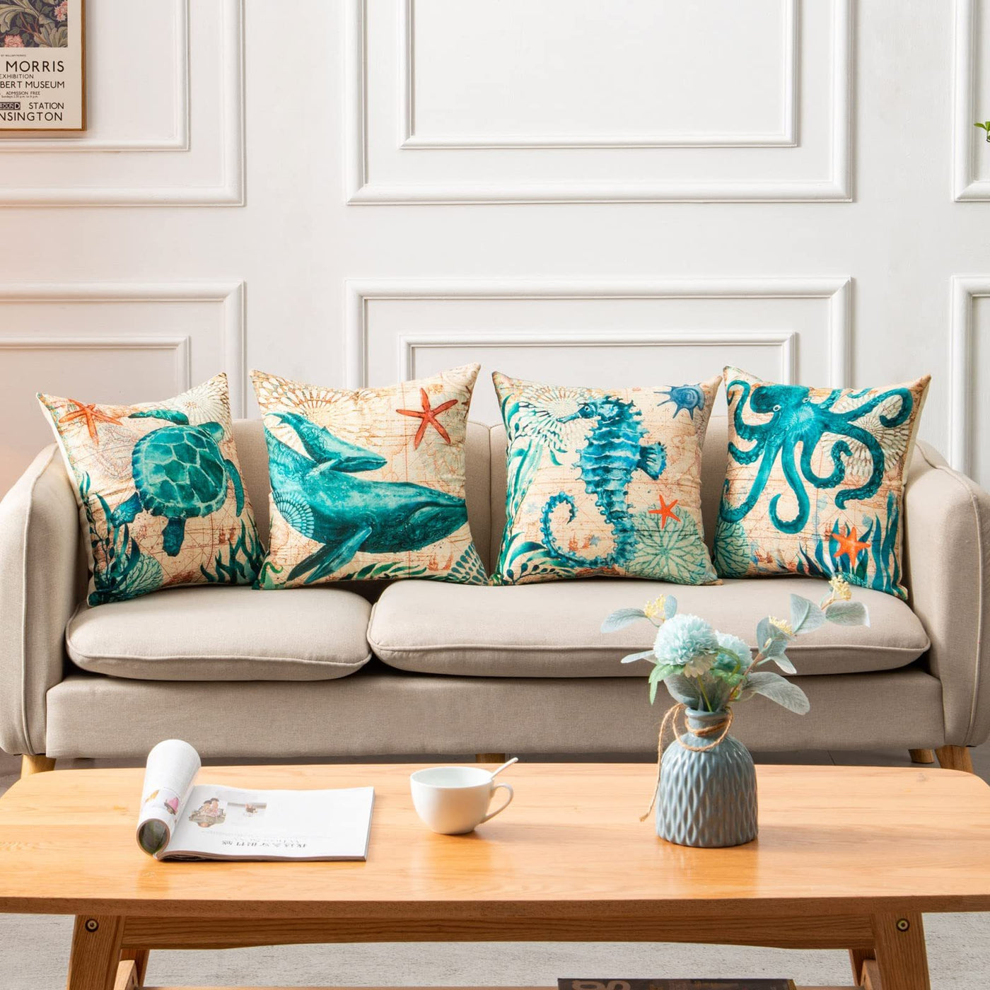 Sea Turtle Printed Cushion Covers