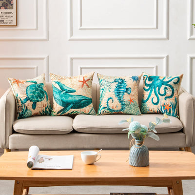 Sea Turtle Printed Cushion Covers