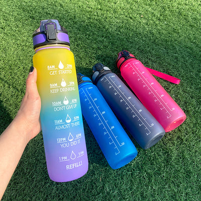 1L Motivational Tritan Water Bottle with Time Marker