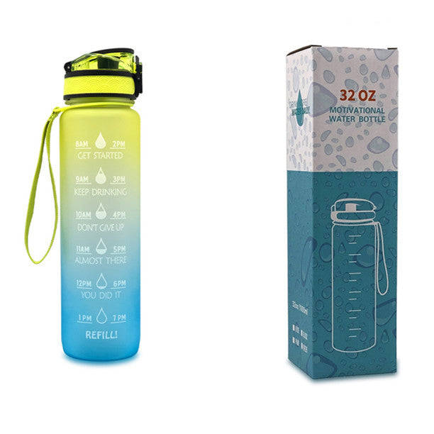 1L Motivational Tritan Water Bottle with Time Marker