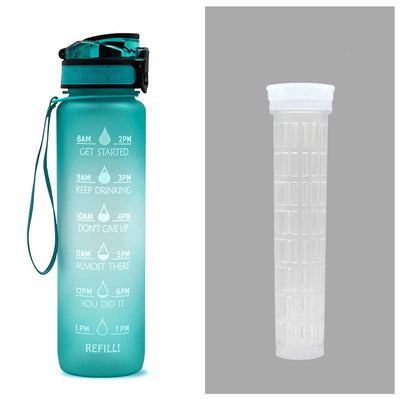 1L Motivational Tritan Water Bottle with Time Marker