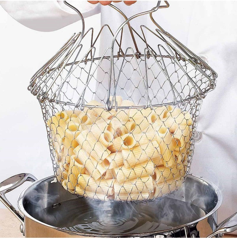 Stainless Steel Foldable Fry Basket