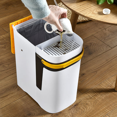 Home Office Dry And Wet Separation Tea Residue Filter Trash Can