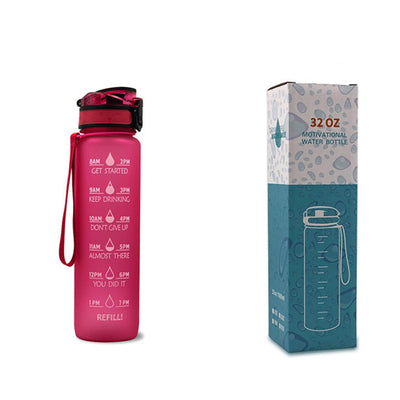 1L Motivational Tritan Water Bottle with Time Marker