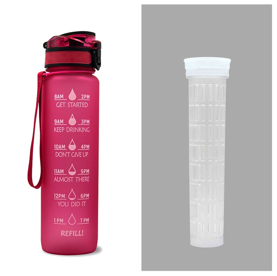 1L Motivational Tritan Water Bottle with Time Marker