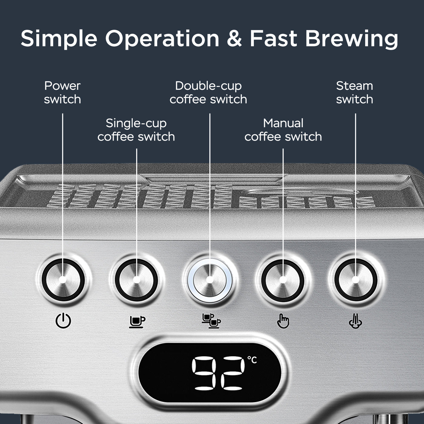 Geek Chef 20-Bar Espresso Machine with Milk Frother