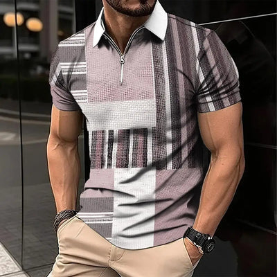 Men's Fashion Plaid Short-sleeved Top