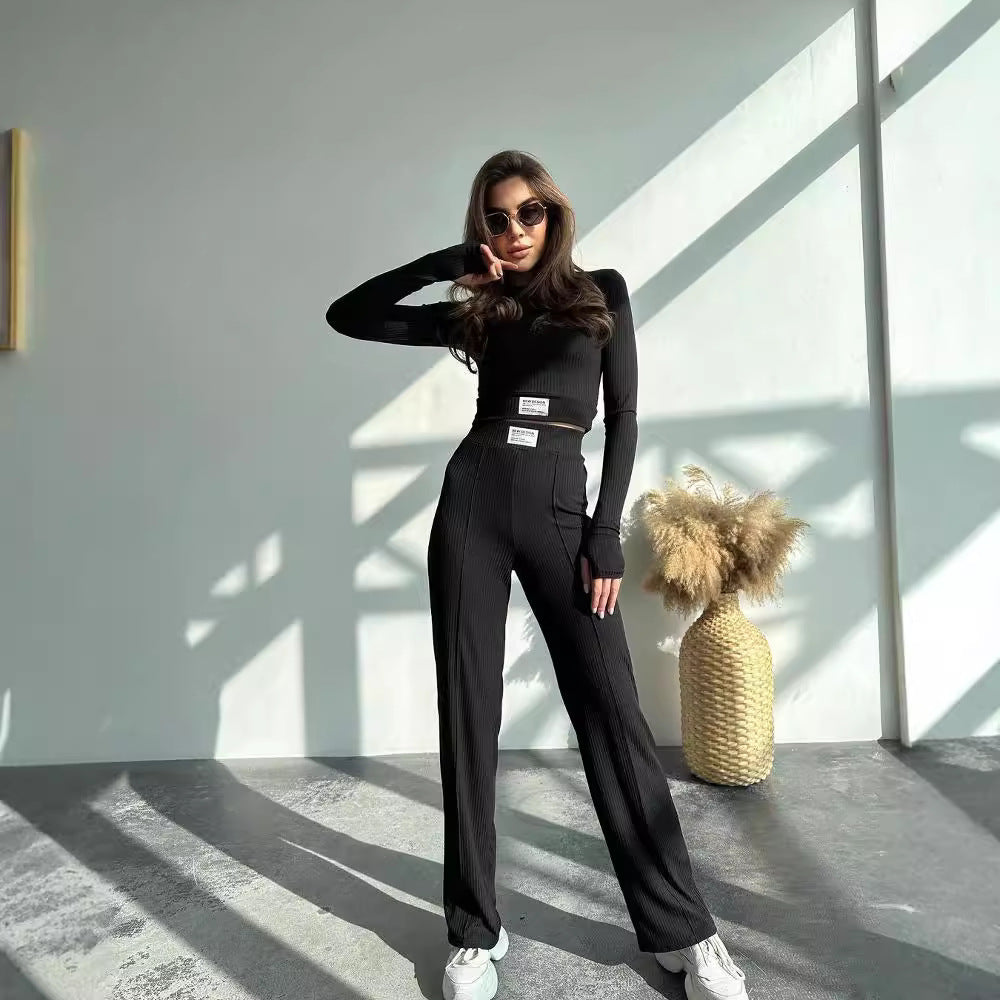 Casual Long Sleeve Pants Suit