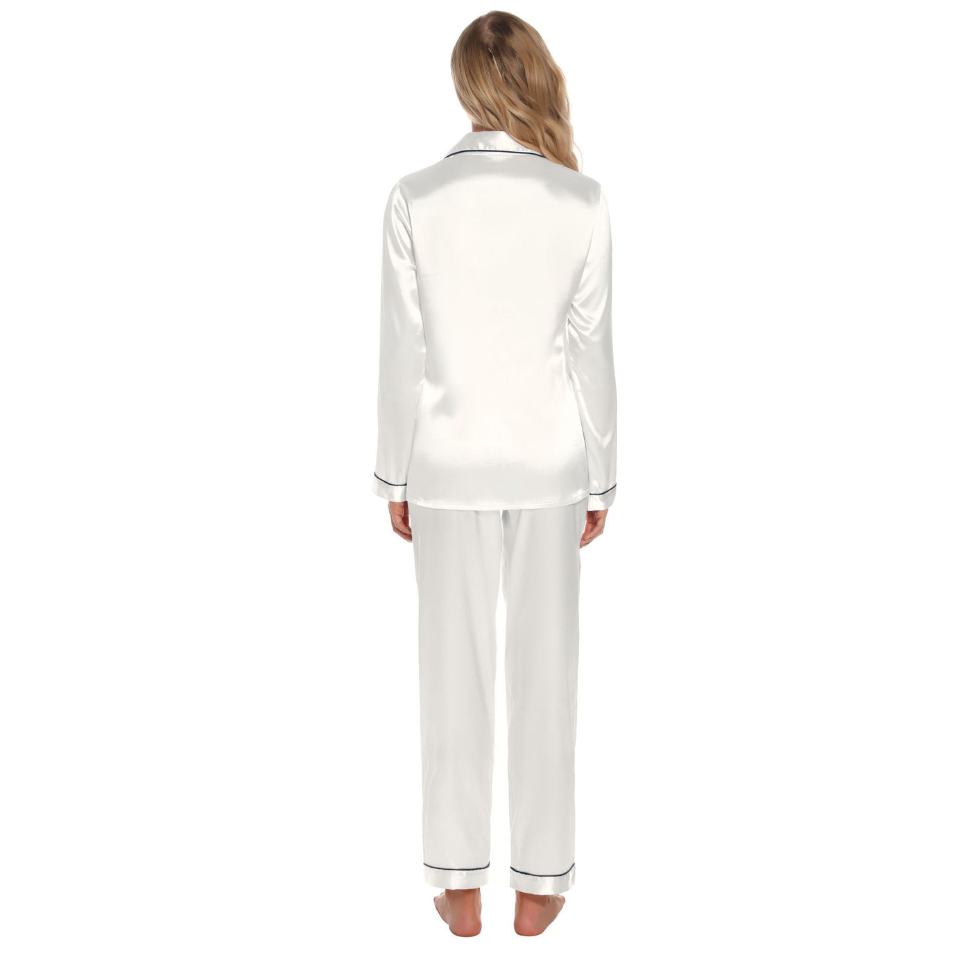 Silk-like Comfortable Skin-friendly Breathable Casual Long Sleeve Pants Pajamas Home Wear