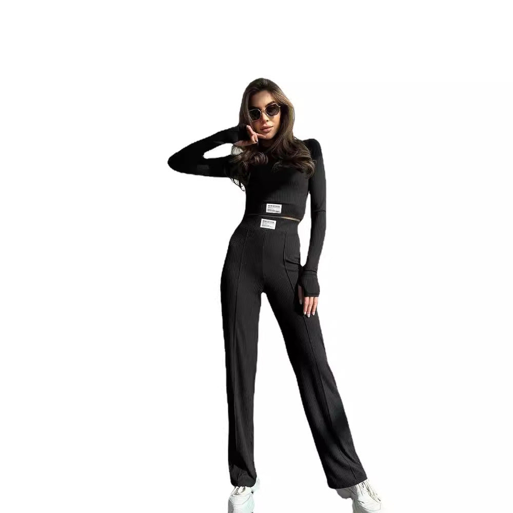 Casual Long Sleeve Pants Suit